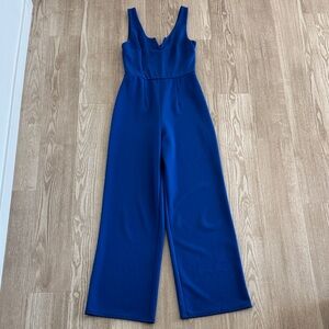 Express Sleeveless Wide-Leg Jumpsuit in Royal Blue